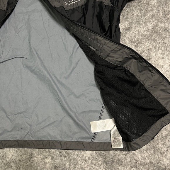 Columbia Jacket Men's L Full Zip Up Hooded Packable Black 100% Nylon RN 69724 - Picture 14 of 17